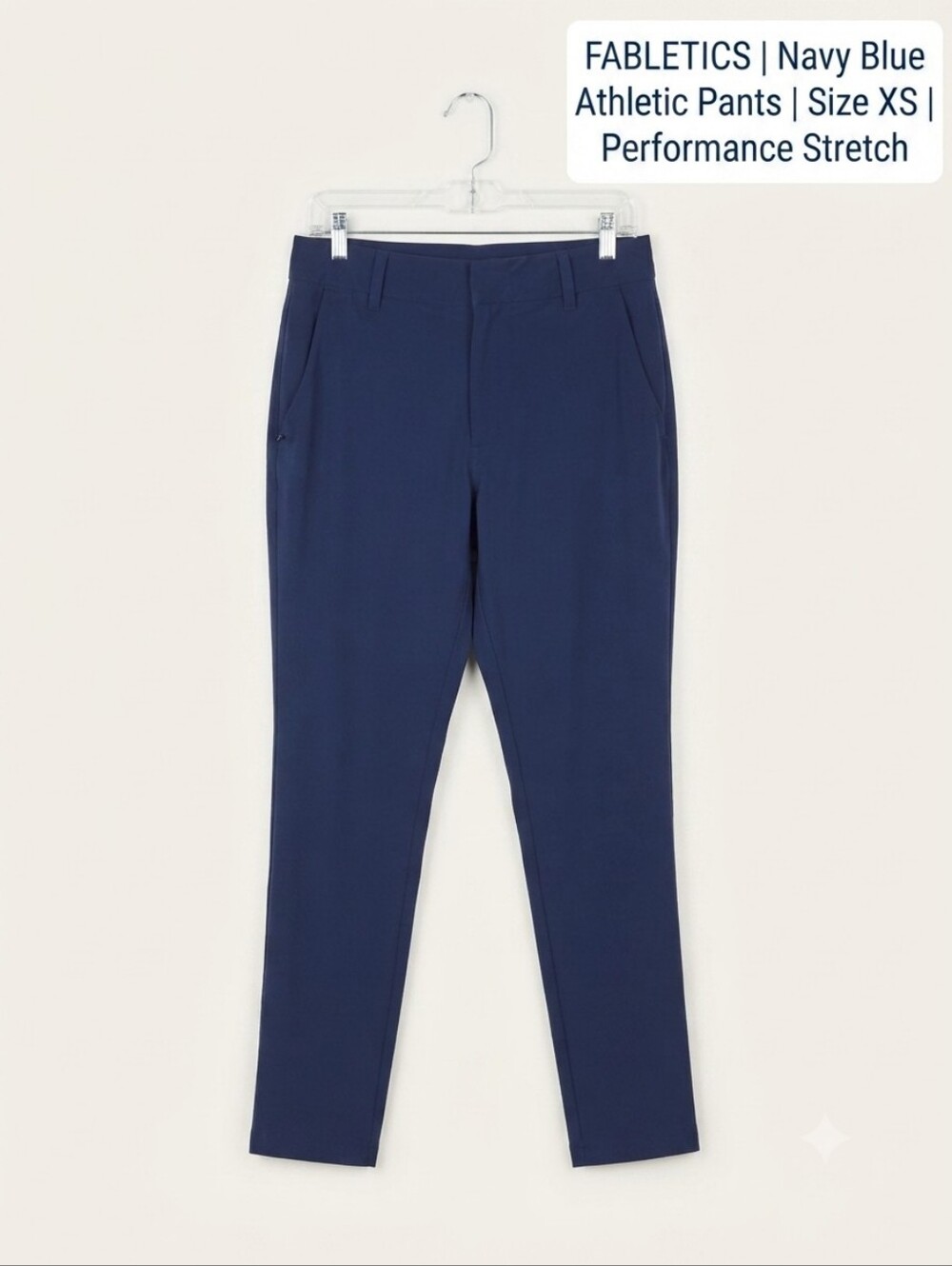 ​✨ Fabletics Navy Blue High-Waisted Athletic Pants Size XS Performance Stretch ✨
